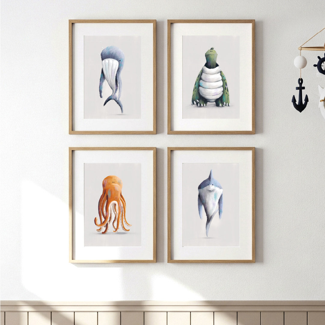 Under the Sea Nursery Prints Set of 4