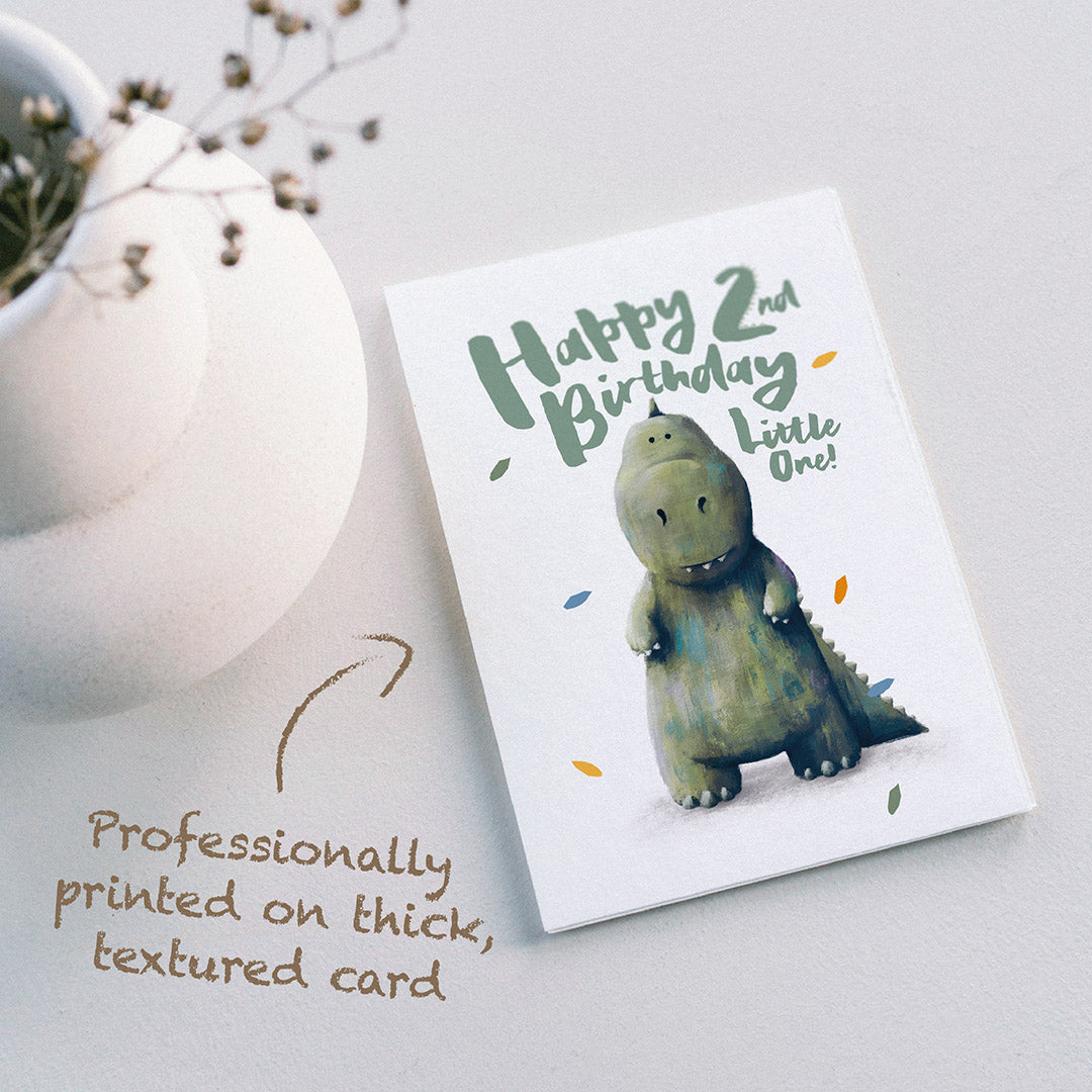 Dinosaur Children's 2nd Birthday Card