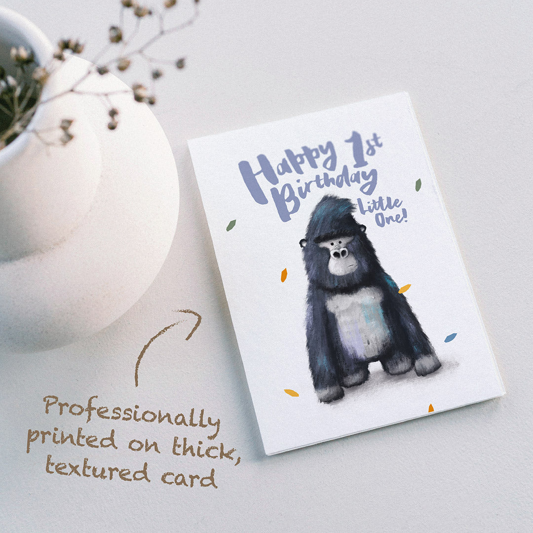 Gorilla Children's 1st Birthday Card
