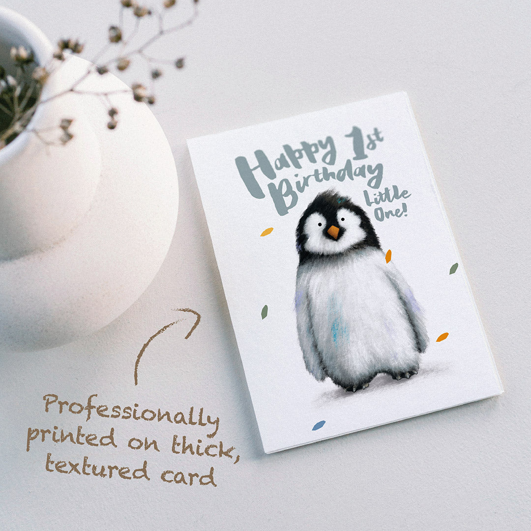 Penguin Children's 1st Birthday Card