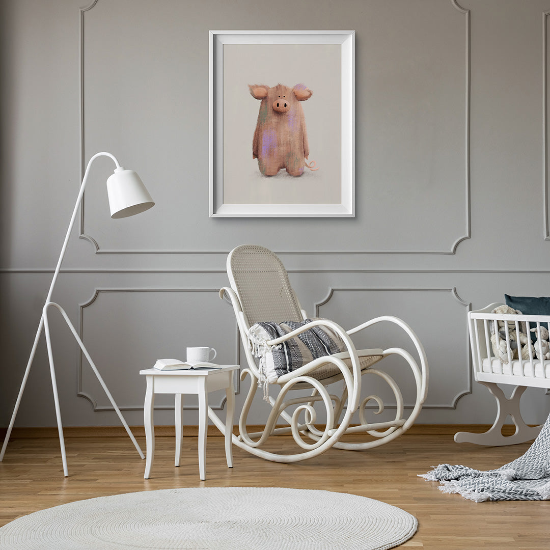 Fiver Friday - Farmyard Pig Nursery Print A4