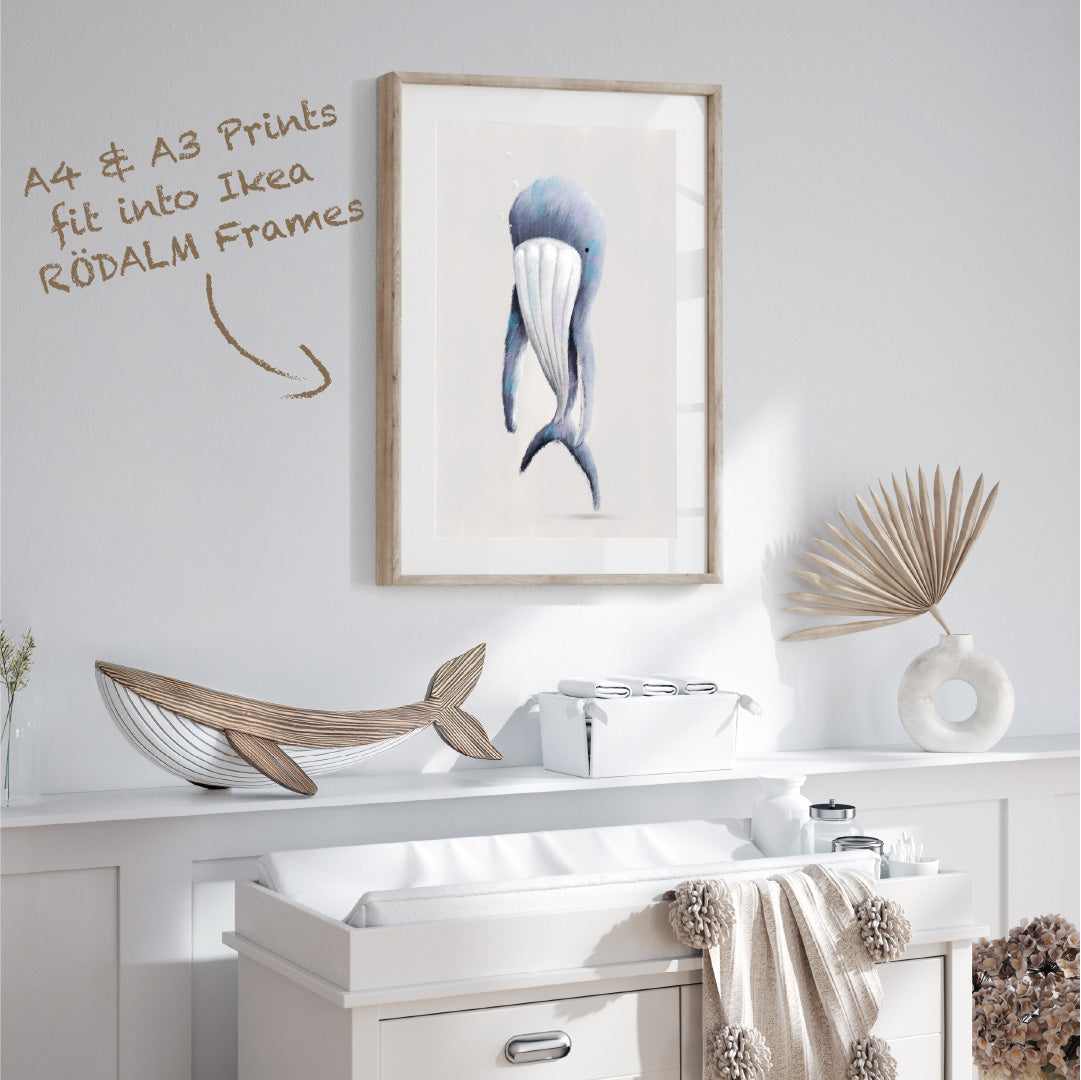Whale Sea-life Nursery Print