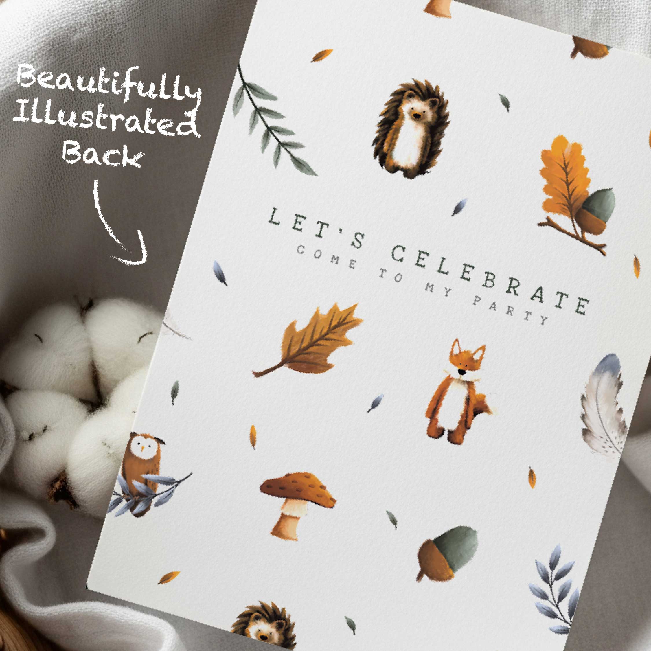 Woodland Birthday Party Invitations – Set of 10