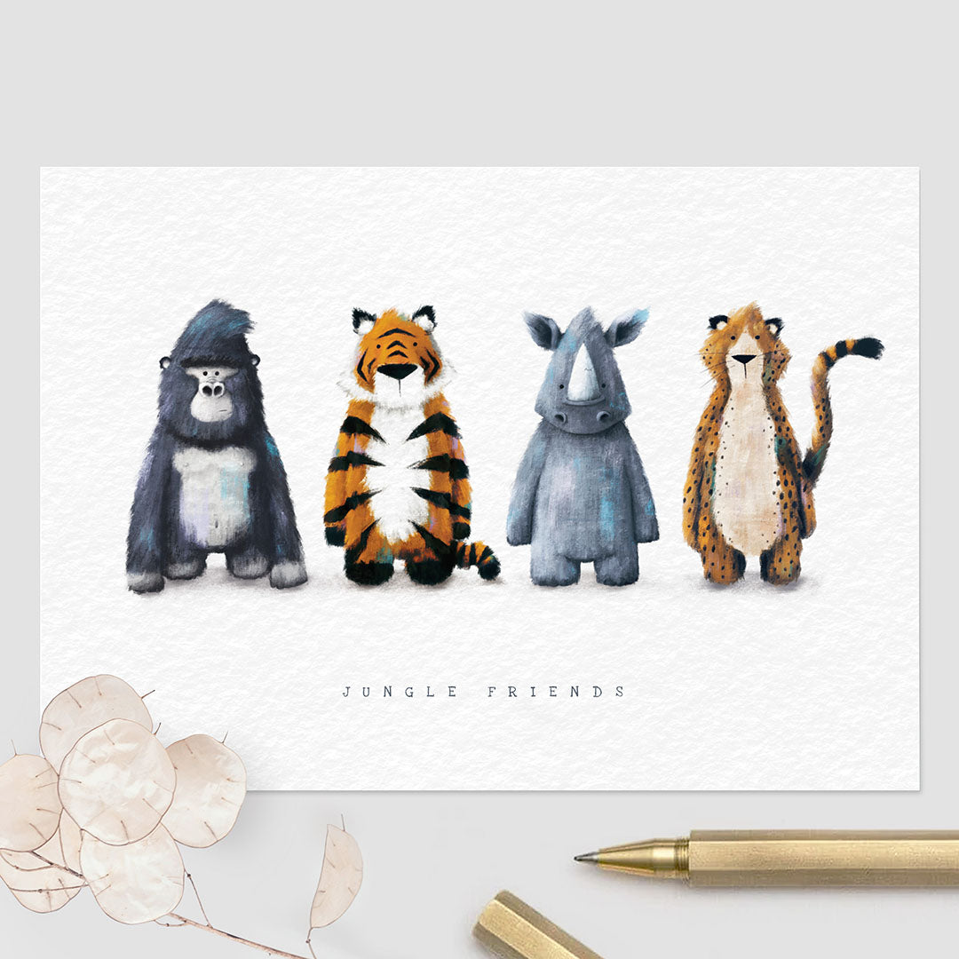 A jungle themed Children's Greetings Card - The perfect Newborn, Birthday or Baby Shower Card