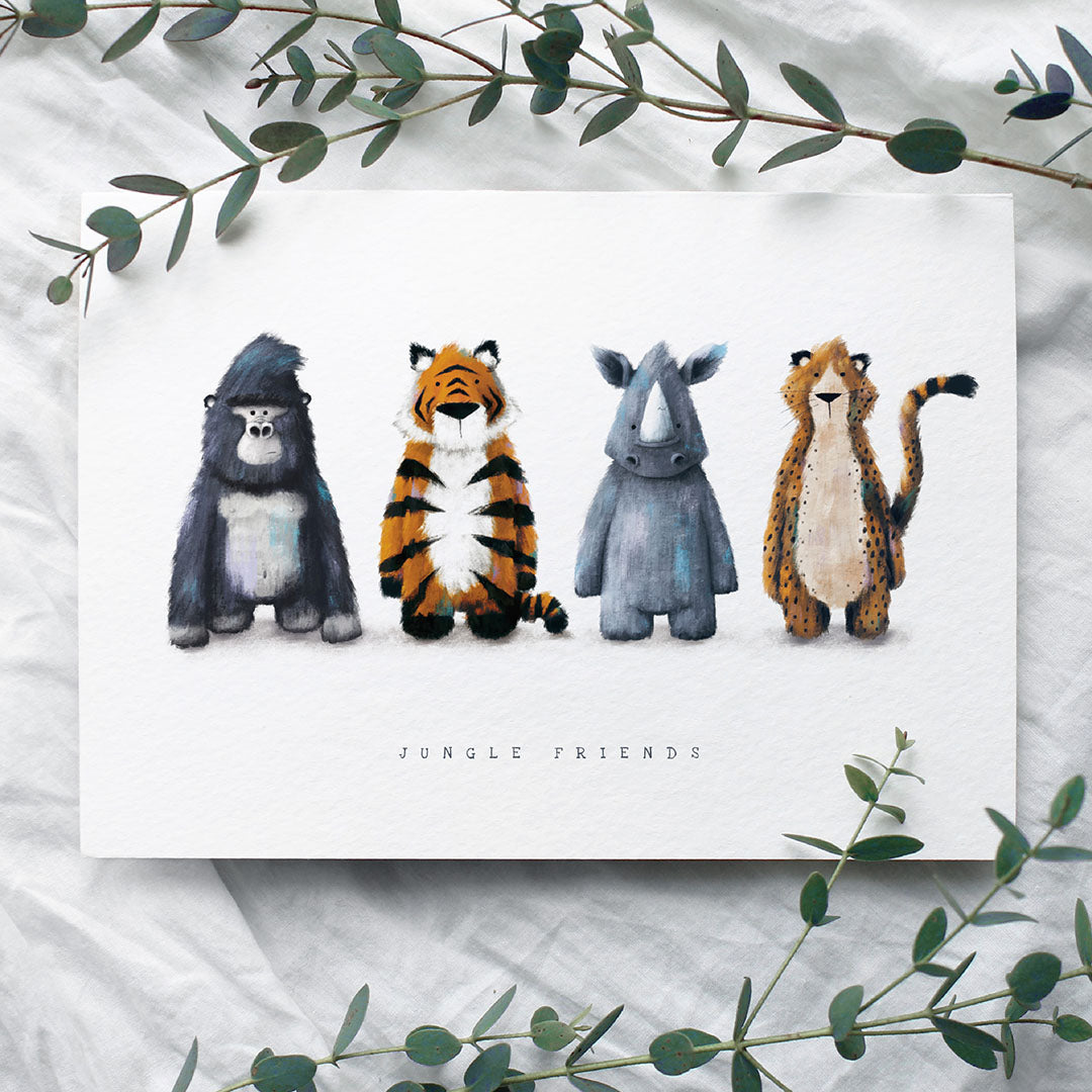 A jungle themed Children's Greetings Card - The perfect Newborn, Birthday or Baby Shower Card