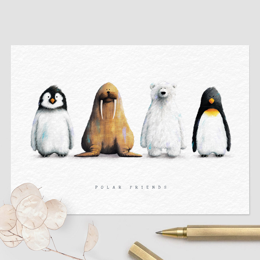 A polar themed Children's Greetings Card - The perfect Newborn, Birthday or Baby Shower Card