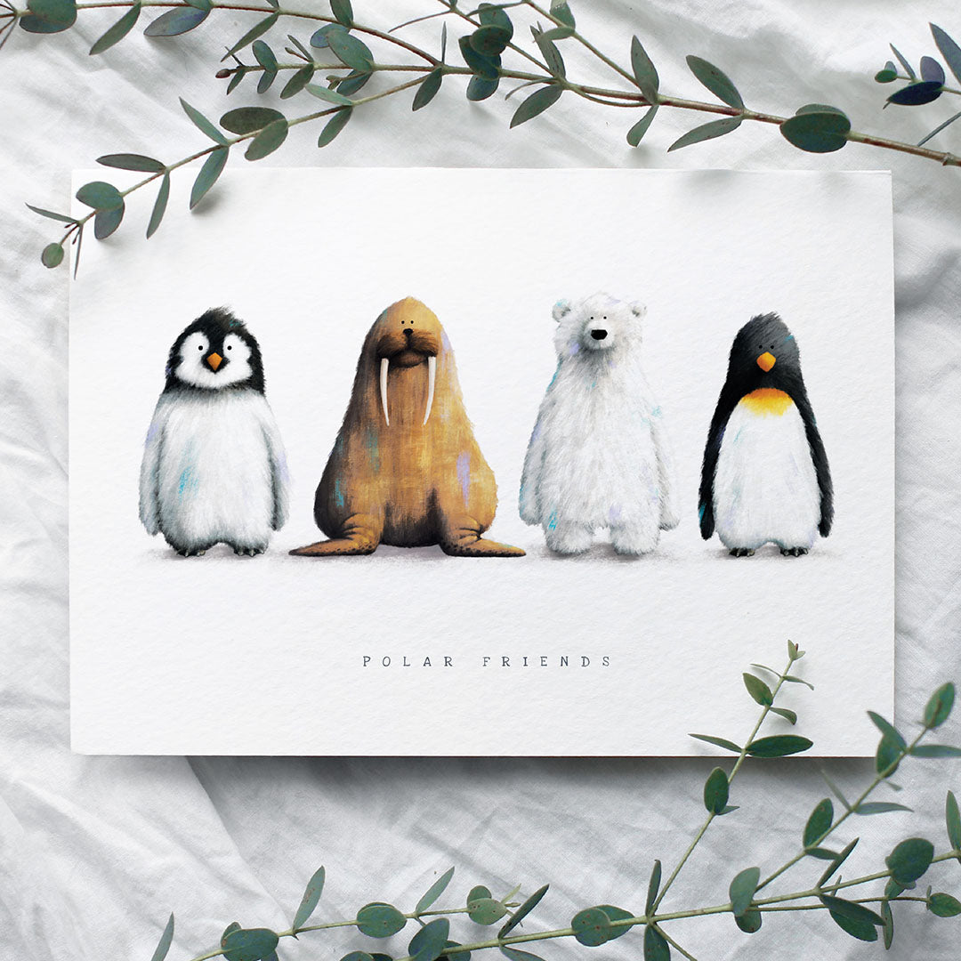 A polar themed Children's Greetings Card - The perfect Newborn, Birthday or Baby Shower Card