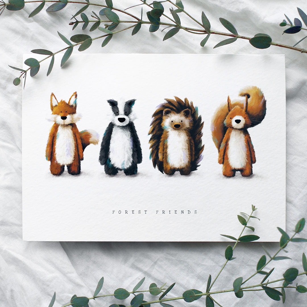 A woodland themed Children's Greetings Card - The perfect Newborn, Birthday or Baby Shower Card