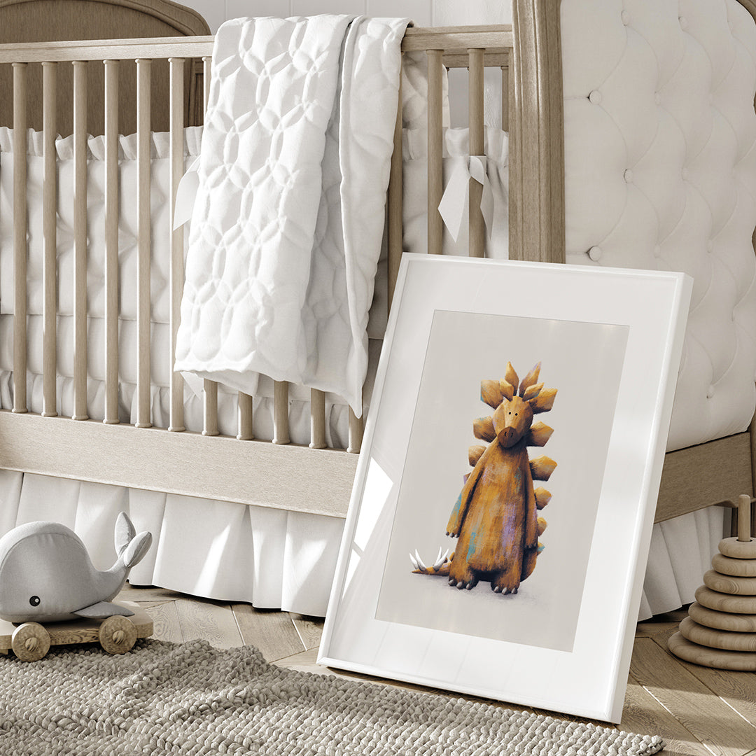 Fiver Friday - Stegosaurus Dinosaur Nursery Print A4