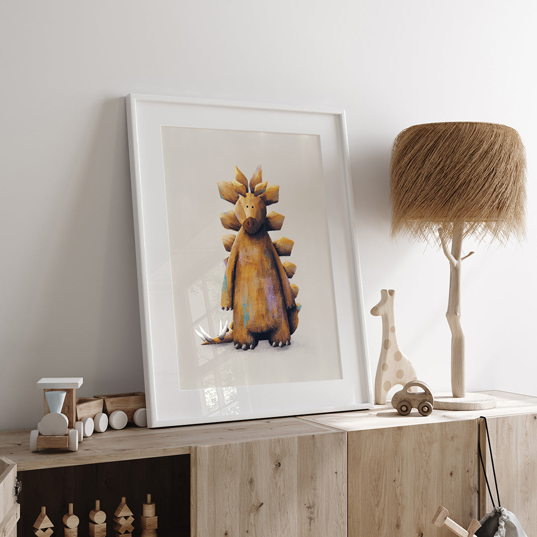 Fiver Friday - Stegosaurus Dinosaur Nursery Print A4