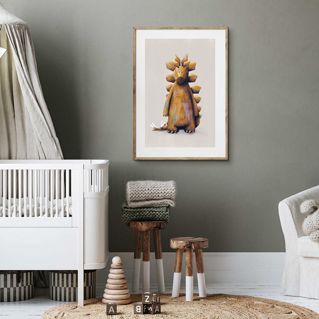 Fiver Friday - Stegosaurus Dinosaur Nursery Print A4