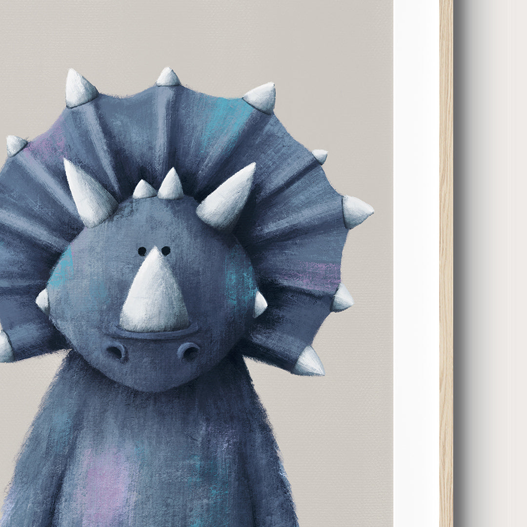Fiver Friday - Triceratops Dinosaur Nursery Print A4