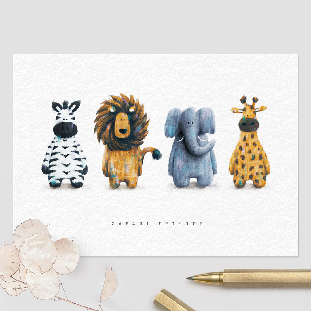 Safari Greetings Card - Newborn, Birthday or Baby Shower Card