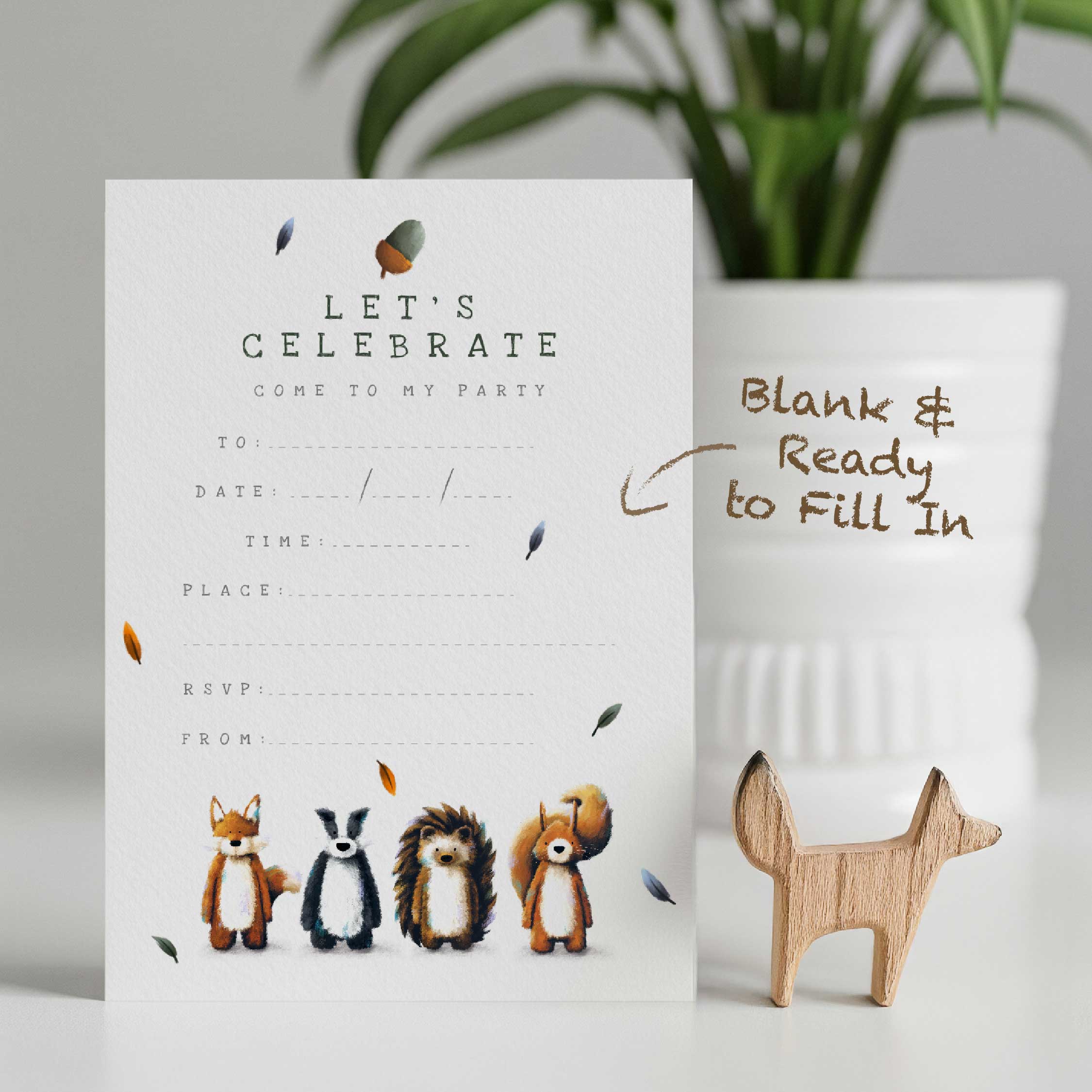 Woodland Birthday Party Invitations – Set of 10
