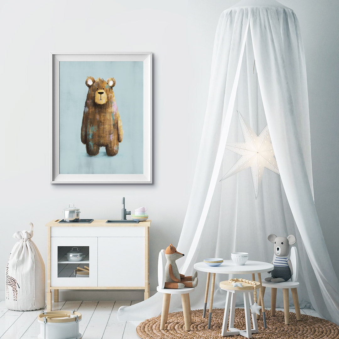 Woodland Bear Nursery Print