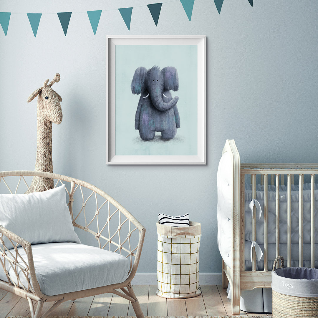 Safari Elephant Nursery Print