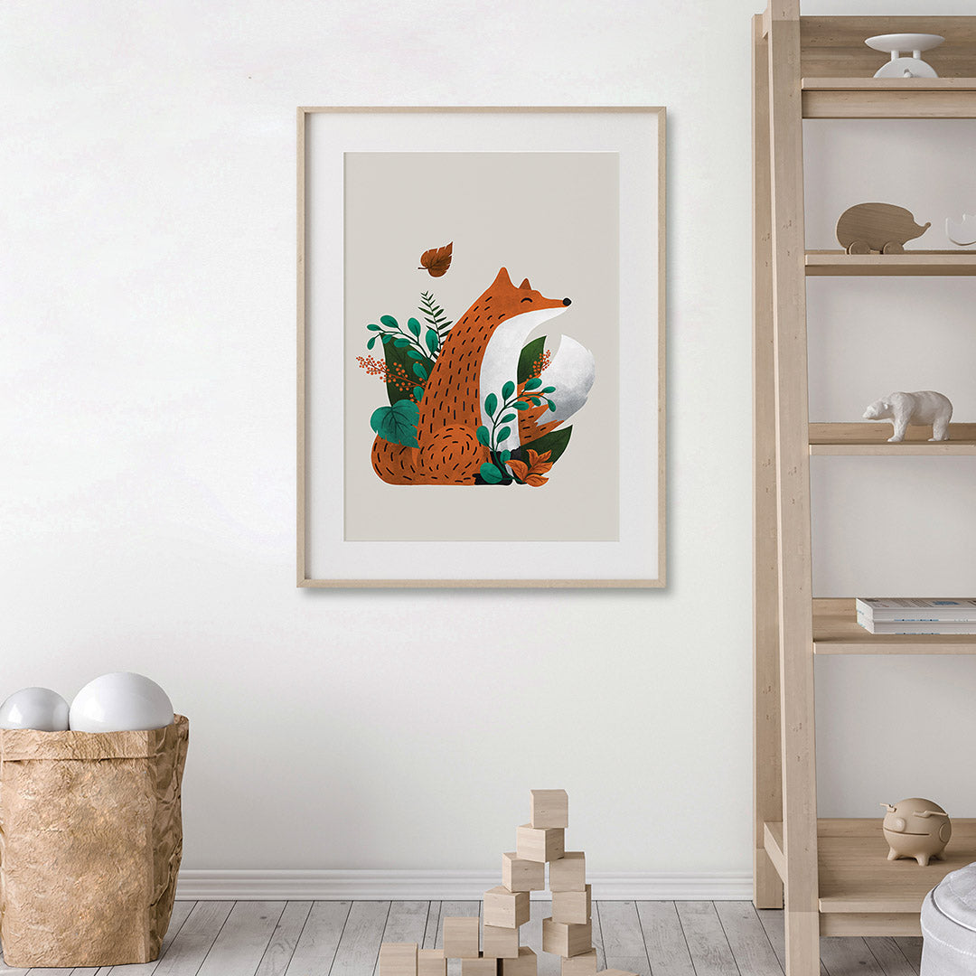 Scandi Fox Nursery Neutral Print