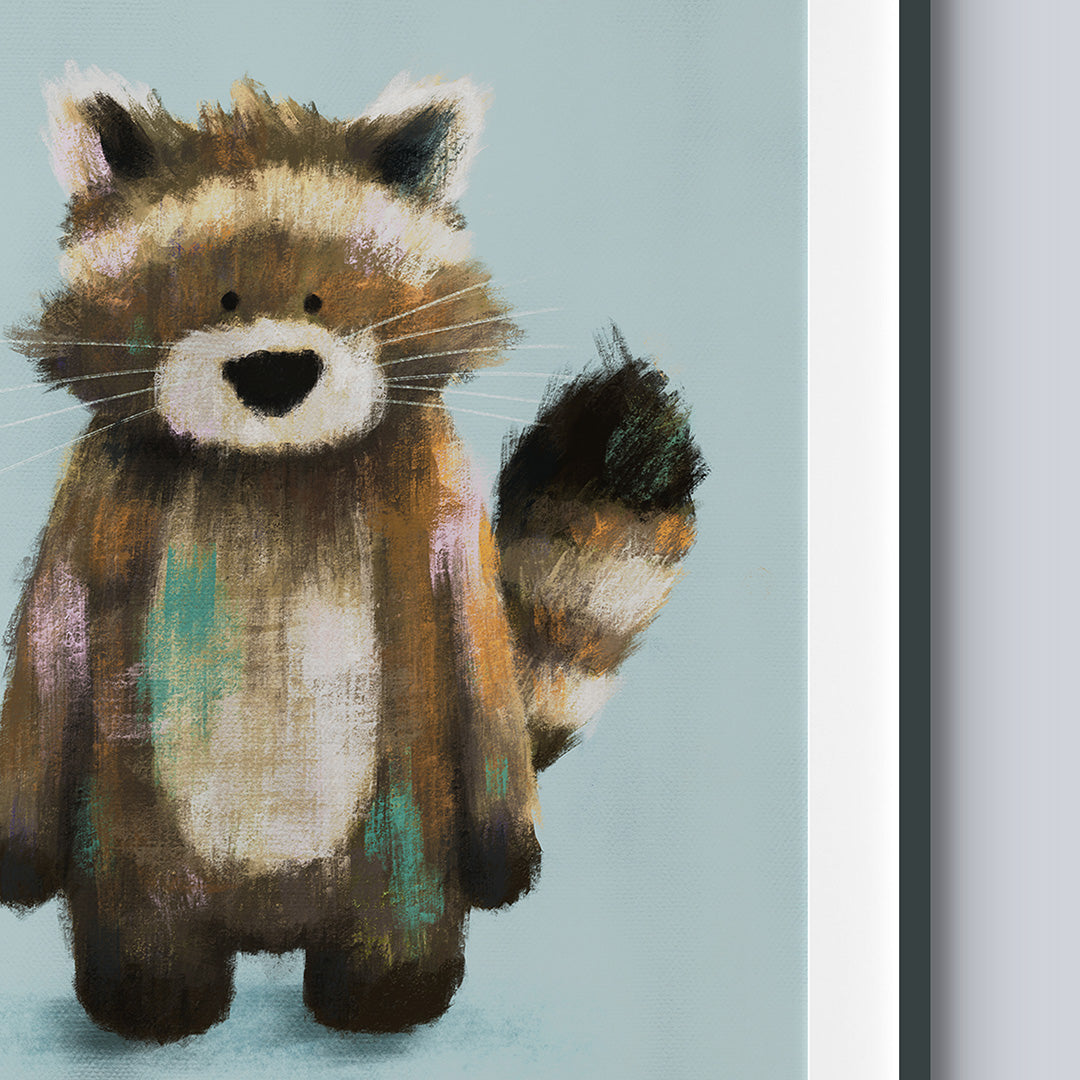 Racoon Woodland Nursery Print